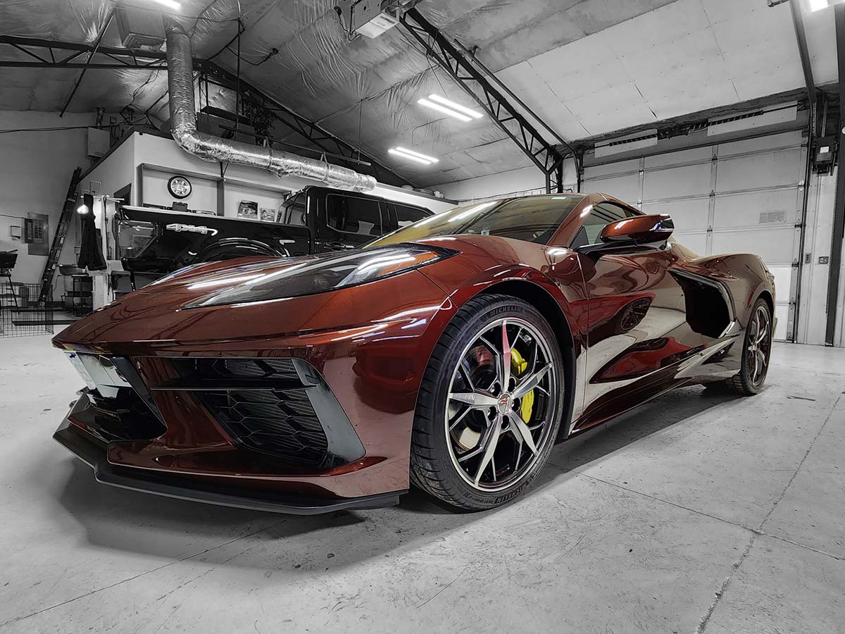 Burgundy C8 Corvette Ceramic Coating Grand Junction