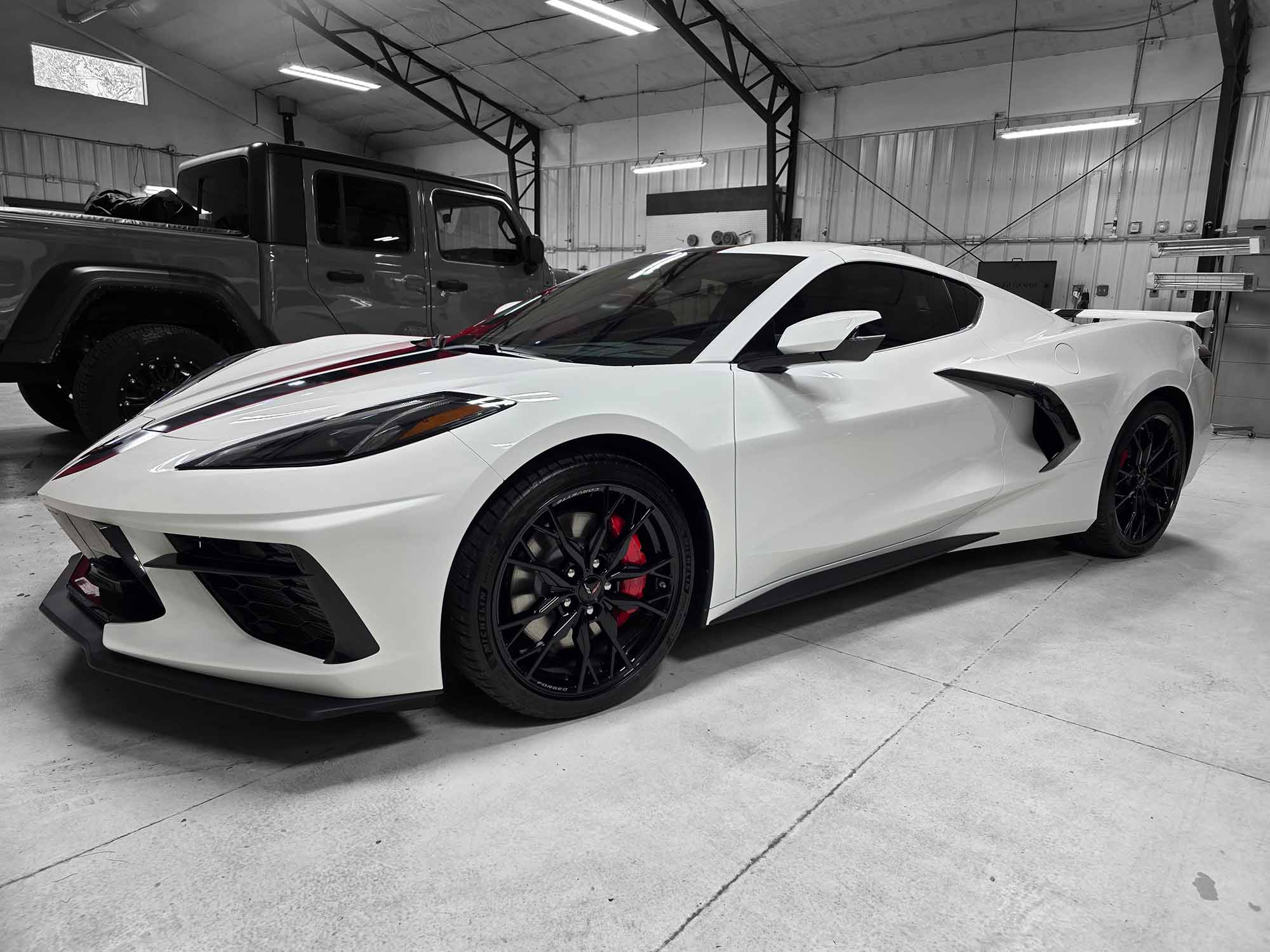 White Corvette C8 Window Tint - Precision Restyling Grand Junction